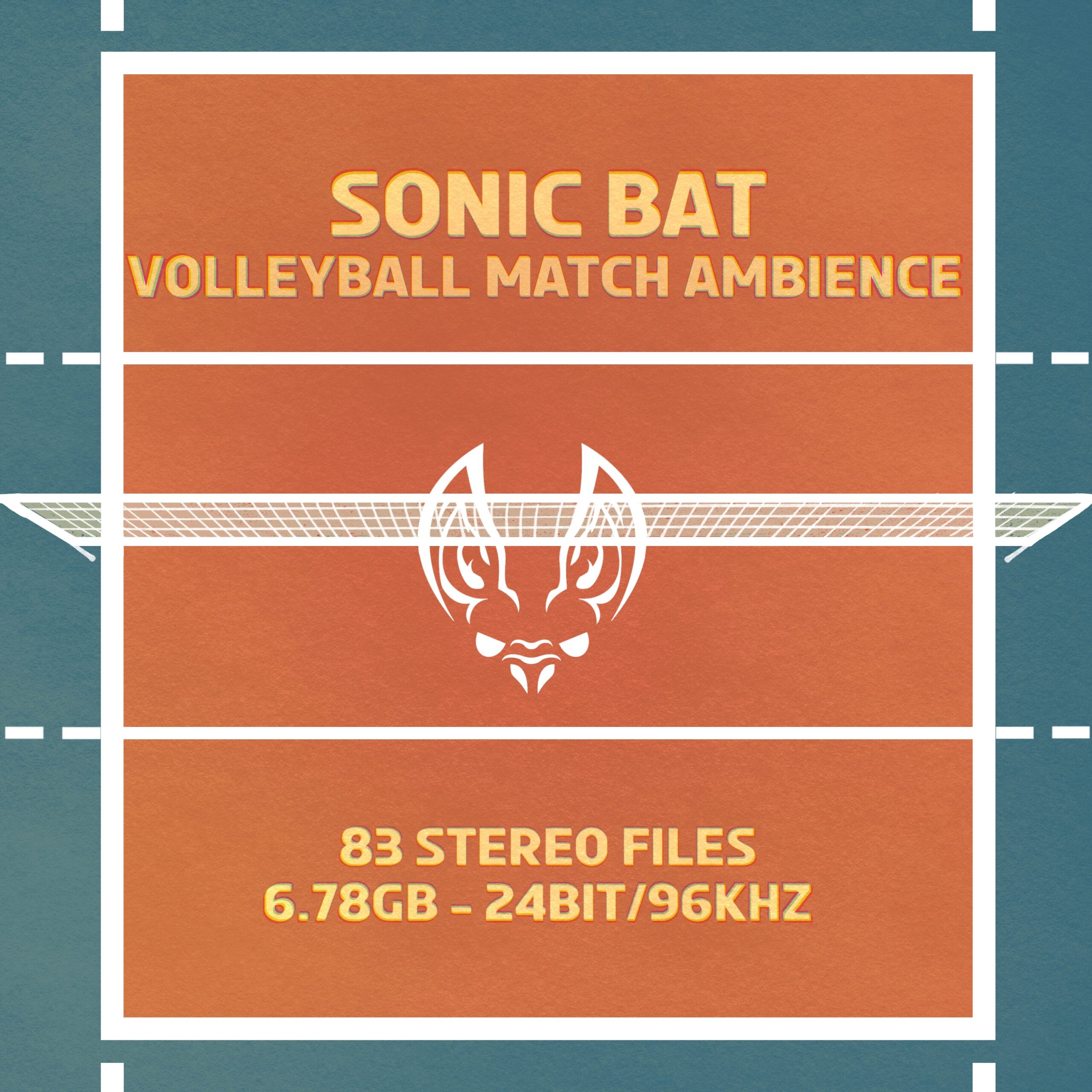 The image illustrates the sonic bat volleyball match ambience available in the sound effects library on Sonniss.